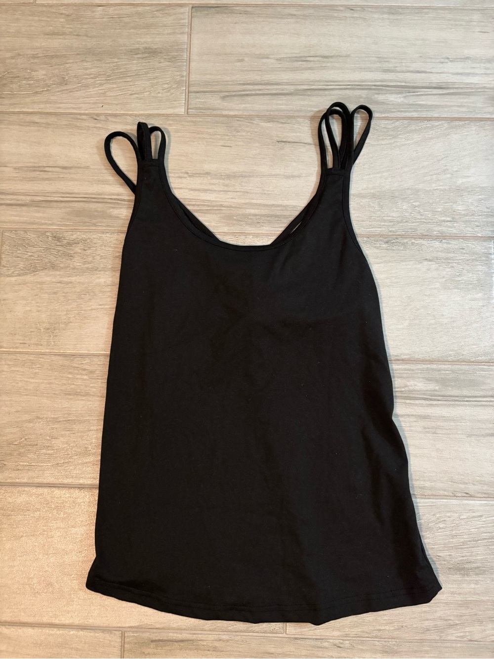 Black Strappy Criss Cross Tank Top, Small, New